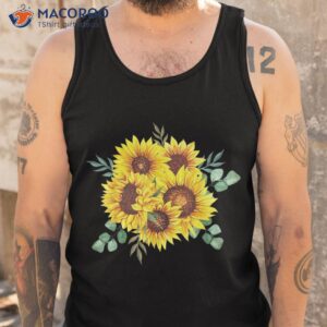 yellow sunflower floral watercolor positivity shirt tank top