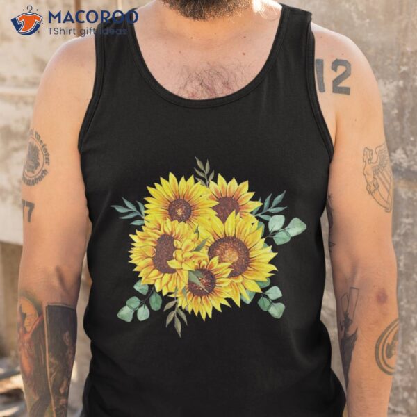 Yellow Sunflower Floral Watercolor Positivity Shirt