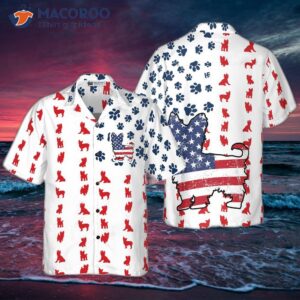 Yorkie American Flag Hawaiian Shirt