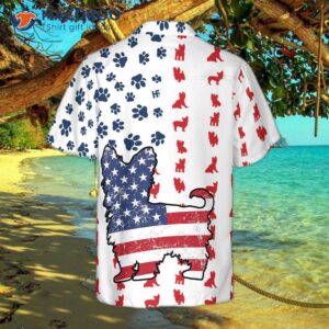 Yorkie American Flag Hawaiian Shirt