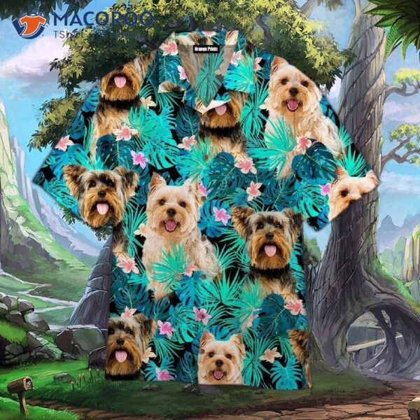 Yorkshire Terrier Hawaiian Tropical Shirts