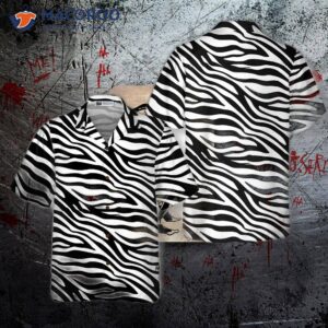 “zebra-patterned Hawaiian Shirt”