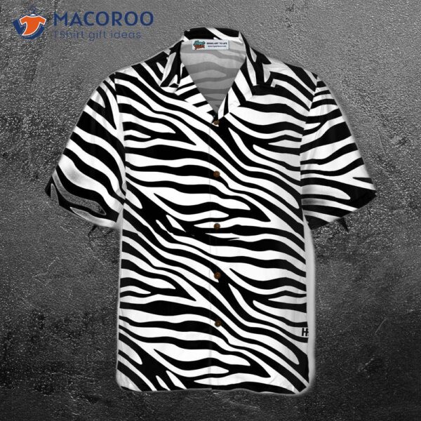 “zebra-patterned Hawaiian Shirt”