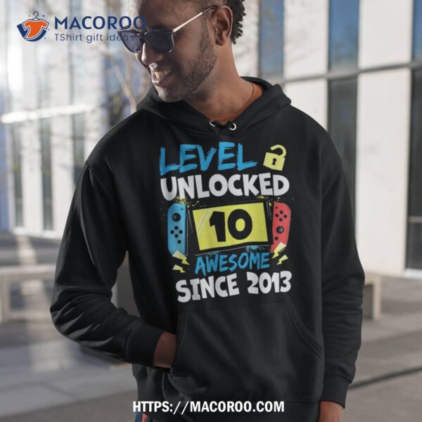 10th Birthday Boy Level 10 Unlocked Awesome 2013 Video Gamer Shirt