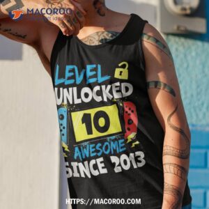 10th birthday boy level 10 unlocked awesome 2013 video gamer shirt tank top 1