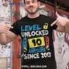 10th Birthday Boy Level 10 Unlocked Awesome 2013 Video Gamer Shirt