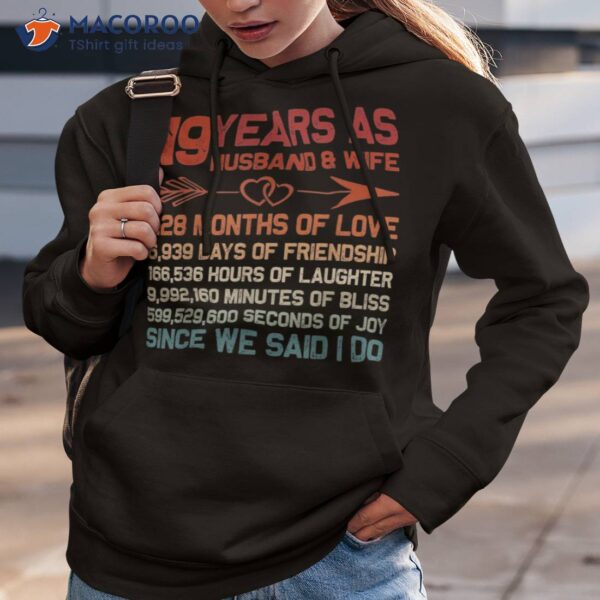 19 Years As Husband & Wife 19th Anniversary Gift For Couple Shirt