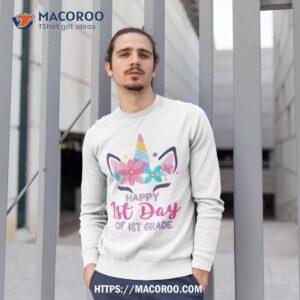 1st grade unicorn first day of school shirt back to outfit sweatshirt 1