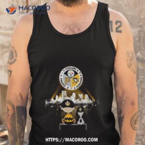 2023 charlie brown and snoopy watching city pittsburgh steelers pirates and penguins football shirt tank top