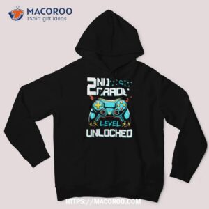 2nd grade level unlocked first day back to school gamer shirt hoodie