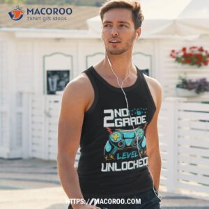 2nd grade level unlocked first day back to school gamer shirt tank top