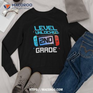 2nd grade level unlocked first day back to school video game shirt sweatshirt