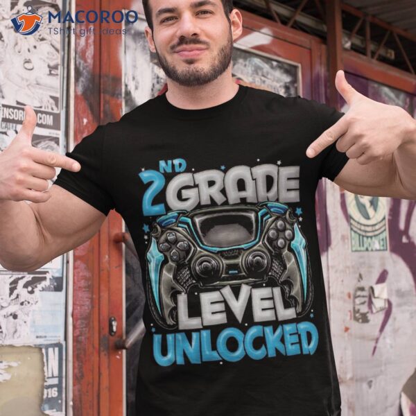 2nd Grade Level Unlocked Game On Back To School Shirt