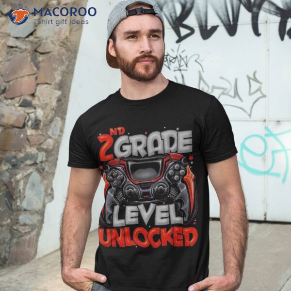 2nd Grade Level Unlocked Game On Back To School Shirt