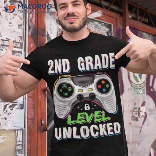 2nd Grade Level Unlocked Video Game Back To School Boys Shirt