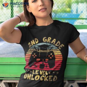 2nd grade level unlocked video gamer back to school boys shirt tshirt 1