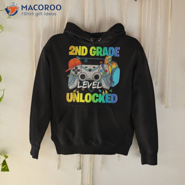 2nd Grade Level Unlocked Video Gamers First Day Of School Shirt