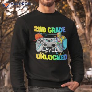 2nd grade level unlocked video gamers first day of school shirt sweatshirt 1