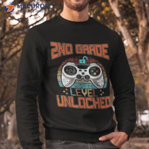 2nd grade level unlocked video gamers first day of school shirt sweatshirt