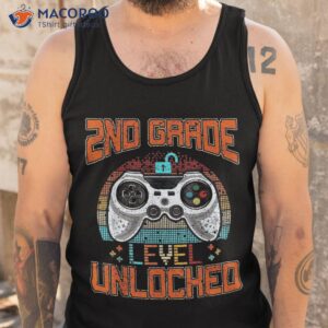 2nd grade level unlocked video gamers first day of school shirt tank top
