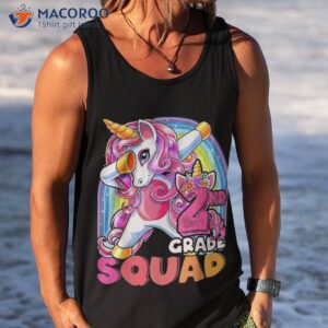 2nd grade squad dabbing unicorn back to school girls gift shirt tank top