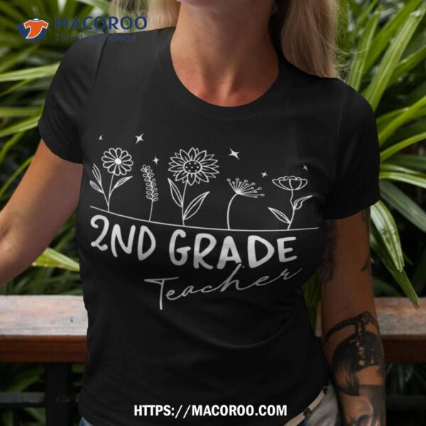 2nd Grade Teacher Boho Flower Back To School Teaching Shirt