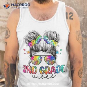 2nd grade vibes messy bun girl second back to school shirt tank top