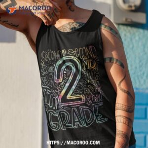 2nd second grade typography team kids teacher back to school shirt tank top 1