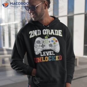 2nd second grade unlocked level up game back to school boy shirt hoodie 1