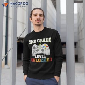 2nd second grade unlocked level up game back to school boy shirt sweatshirt 1