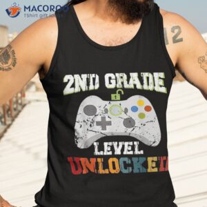 2nd second grade unlocked level up game back to school boy shirt tank top 3