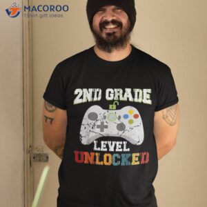 2nd second grade unlocked level up game back to school boy shirt tshirt 2