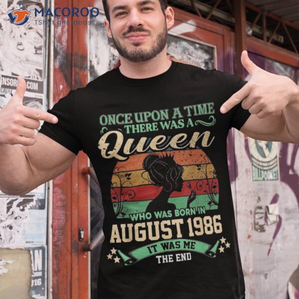 35 Years Old Birthday Girl 35th Queen August 1986 Shirt