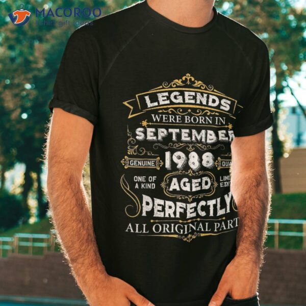 35th Birthday Awesome September 1988 Gifts For 35 Years Old Shirt
