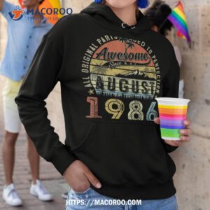 37 year old august 1986 vintage retro 37th birthday gift shirt hoodie