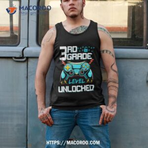 3rd grade level unlocked first day back to school gamer shirt tank top 2