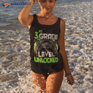 3rd grade level unlocked game on back to school shirt tank top 2