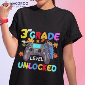 3rd grade level unlocked game on back to school shirt tshirt 1