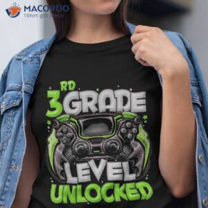 3rd grade level unlocked game on back to school shirt tshirt 2