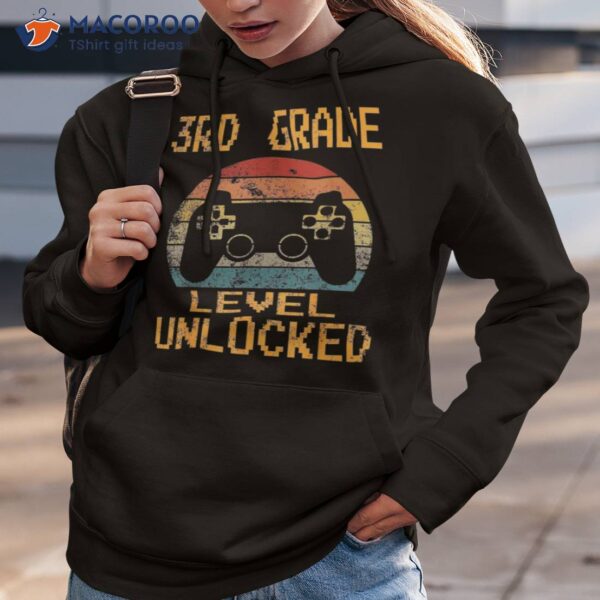 3rd Grade Level Unlocked Video Gamer Back To School Boys Shirt