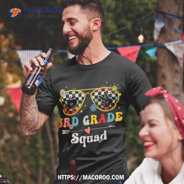 3rd Grade Squad Cute Groovy Teacher Student Back To School Shirt