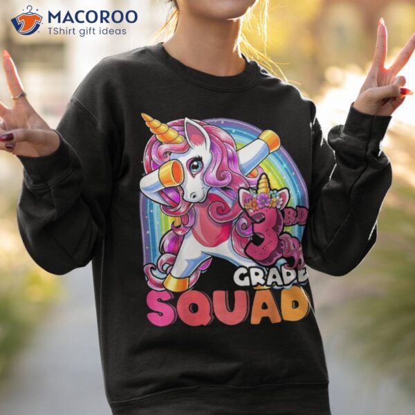 3rd Grade Squad Dabbing Unicorn Back To School Girls Gift Shirt