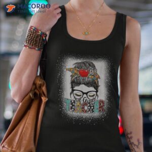 3rd grade teacher messy bun back to school life shirt tank top 4