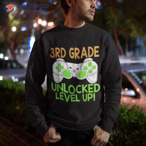 3rd grade unlocked level up video gamer back to school shirt sweatshirt