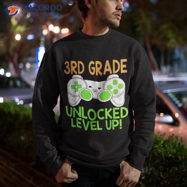 3rd Grade Unlocked Level Up Video Gamer Back To School Shirt