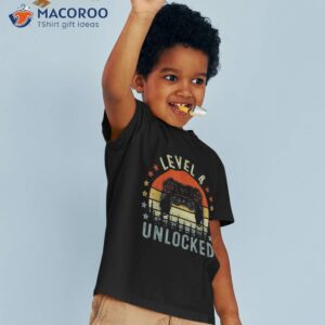 4 year old gifts level unlocked 4th birthday boy gaming shirt tshirt 3