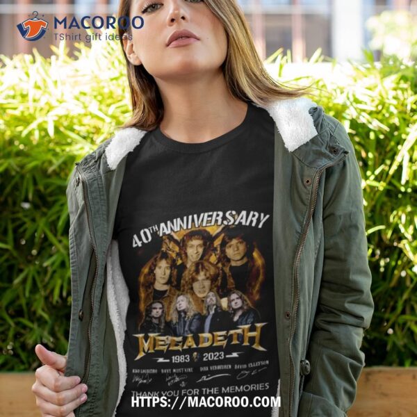 40th Anniversary 1983 – 2023 Megadeth Thank You For The Memories Signatures Shirt