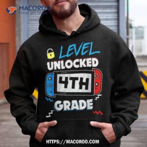 4th grade level unlocked first day back to school video game shirt hoodie