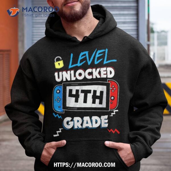 4th Grade Level Unlocked First Day Back To School Video Game Shirt