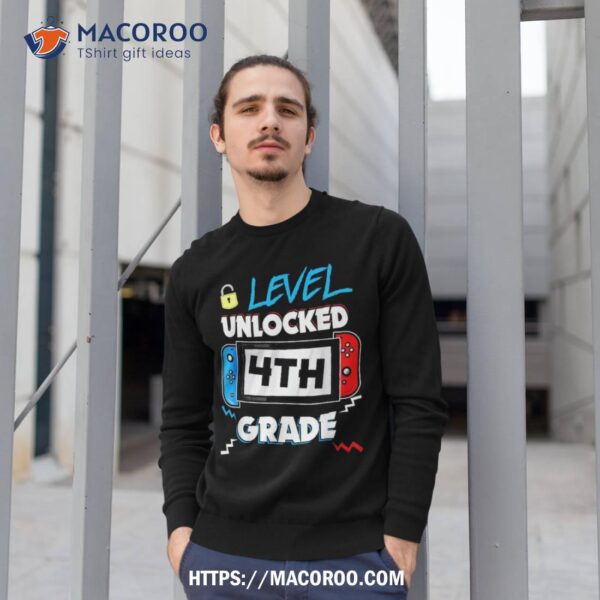 4th Grade Level Unlocked First Day Back To School Video Game Shirt